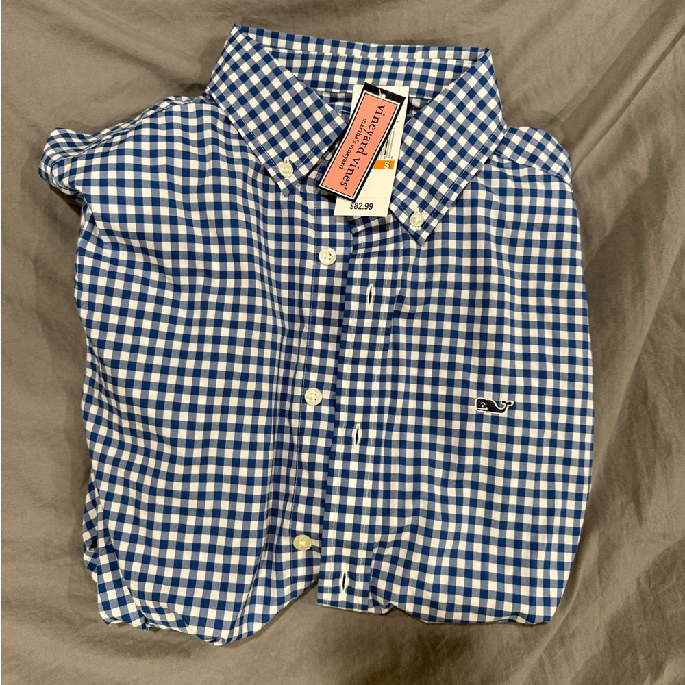 Vineyard Vines Blue Bay Performance Gingham Shirt